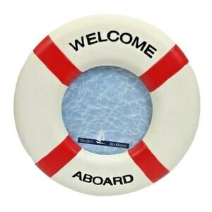 Wilton Nautical Welcome Aboard Raft Picture Frame 3x3 Ocean Boating Retro Decor